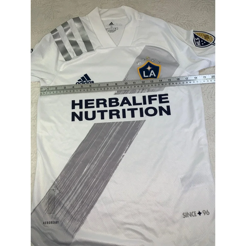 Adidas LA Galaxy 2020 2021 Primary Authentic Jersey Mens Small White Silver Sash